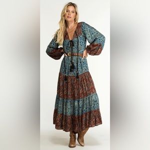 NIGHTCAP Anthropologie *Boho Bolero* floral print midi maxi dress S M L